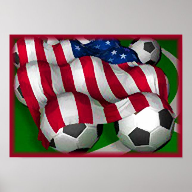 American Flag and Soccer Poster (Front)