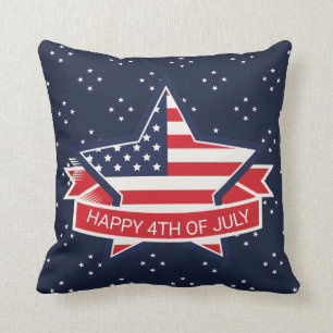 American Flag And Stars Throw Pillow