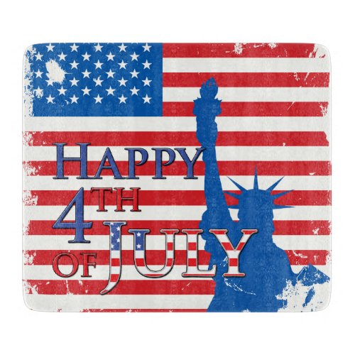 American Flag and Statue of Liberty Cutting Board