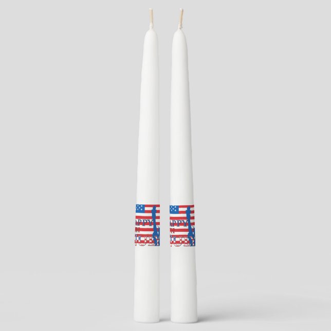 American Flag and Statue of Liberty Taper Candle (Front)