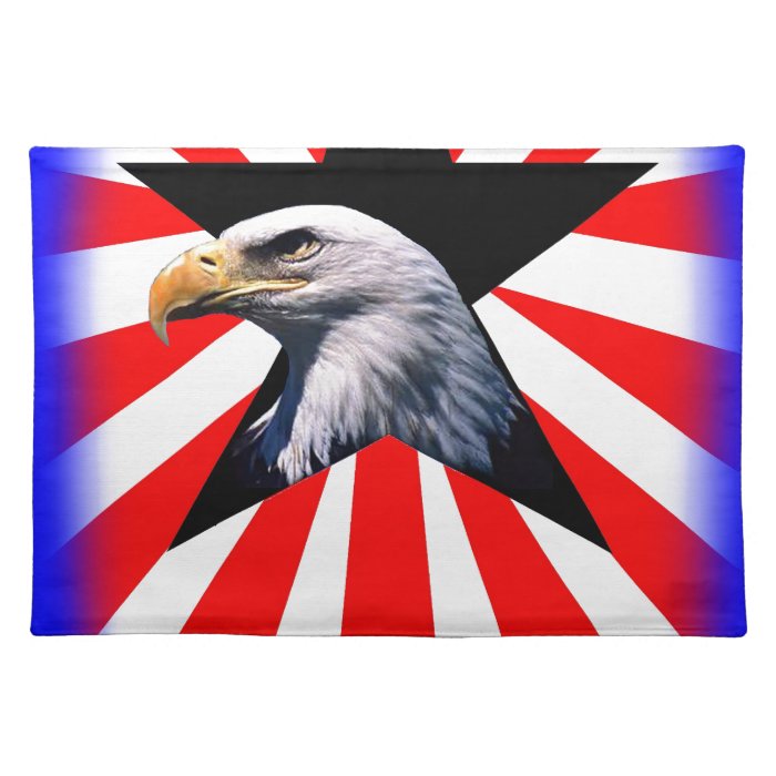 american flag and the Bald eagle Placemat