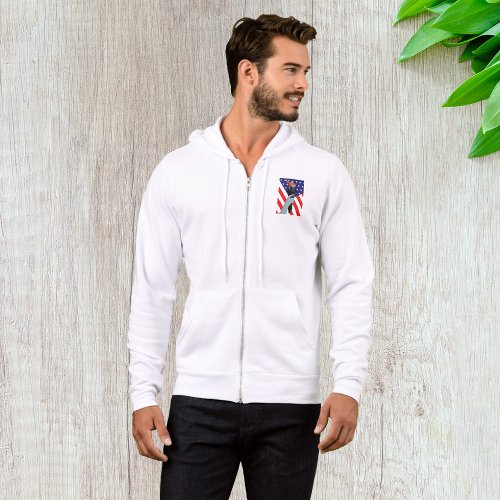 American Flag And Torch Mens Full_Zip Hoodie