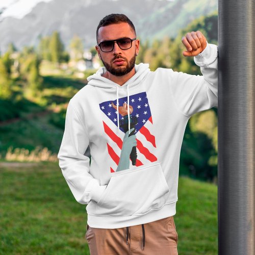 American Flag And Torch Mens Hoodie