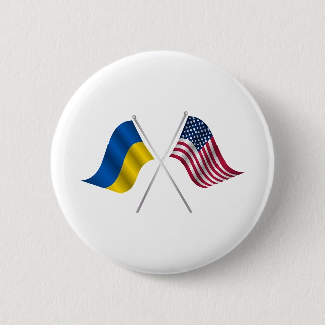 American flag and Ukrainian flag Button (Front)