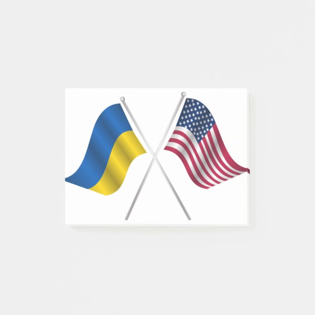 American flag and Ukrainian flag Post-it Notes (Front)