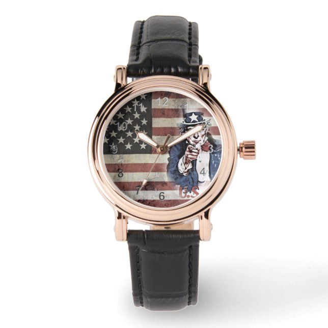 American Flag and Uncle Sam Watch (Front)