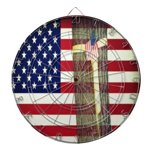 American Flag and Yellow Ribbon Dartboard