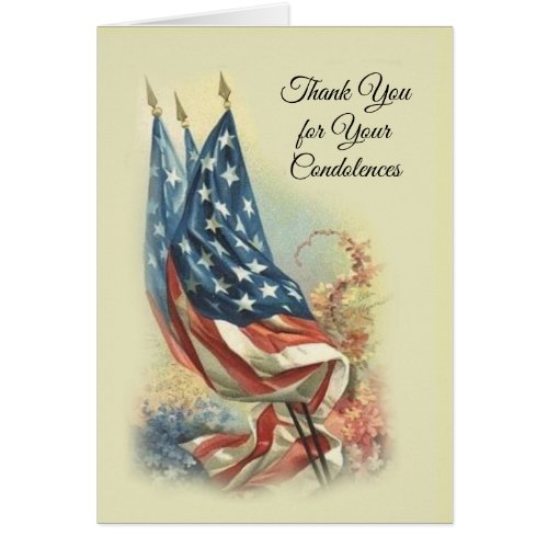 American Flag Appreciation Condolence Thank You