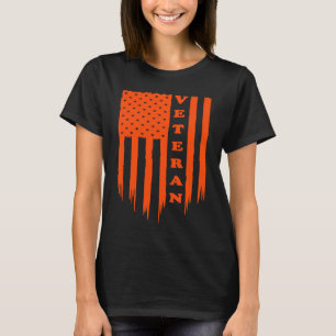 American Flag Armed Forces Veteran Patriot Grunge T-Shirt