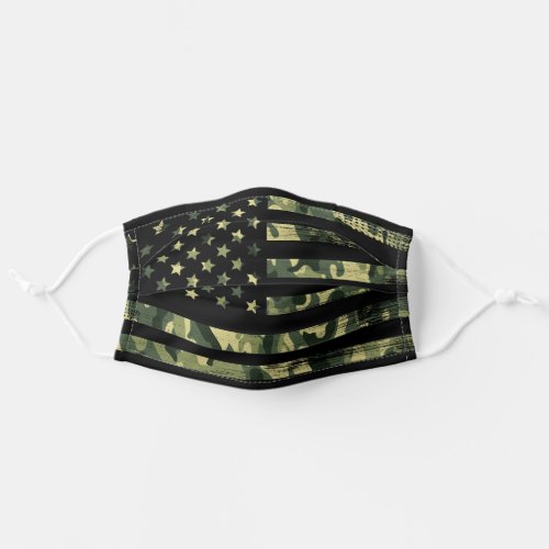 American Flag Army Green Camouflage Soldier Adult Cloth Face Mask