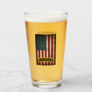 American Flag Army Ranger School Tab Glass