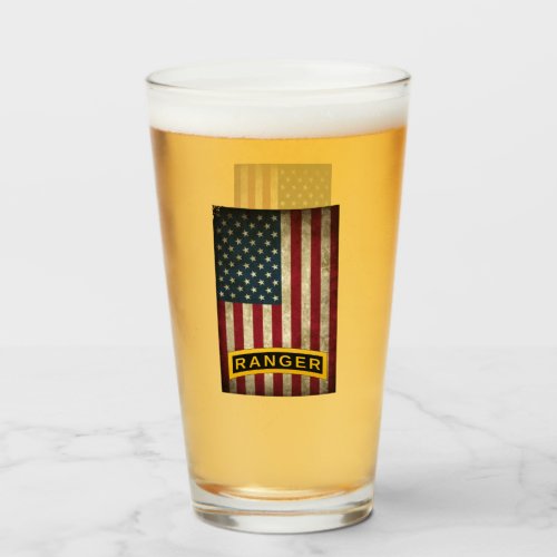 American Flag Army Ranger School Tab Glass
