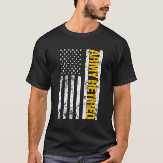 American Flag Army Retired T-Shirt