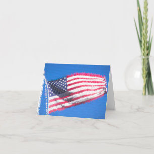 American Flag Art Abstract Card
