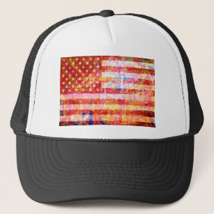 American Flag Art Grunge #2 Trucker Hat