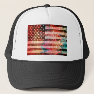 American Flag Art Grunge #5 Trucker Hat