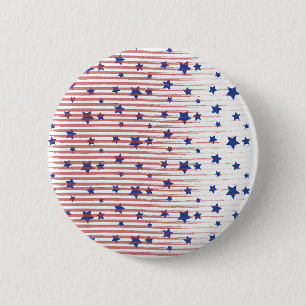 American Flag Art Stars and Stripes Chic Button
