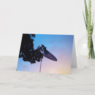 American Flag at Dusk  Holiday Card