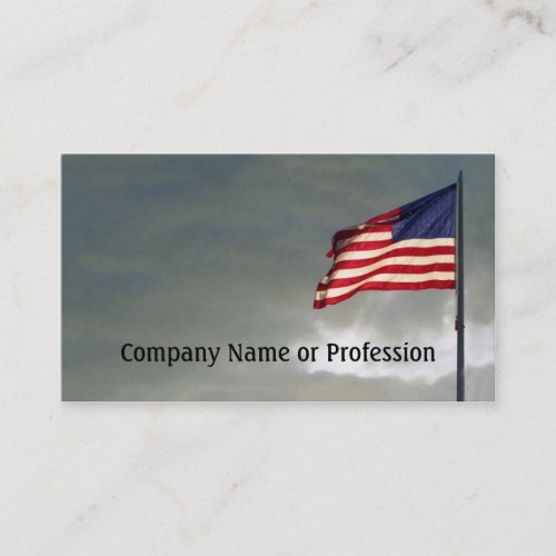 American Flag at sunset blue sky Patriotic Business Card