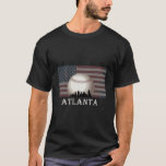American Flag Atlanta Baseball Atl Vintage Skyline T-Shirt