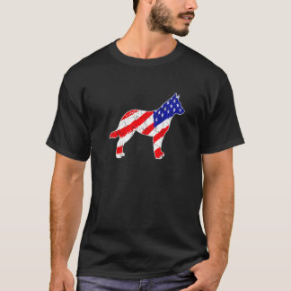 American Flag Australian Cattle Patriotic Dog Dad T-Shirt