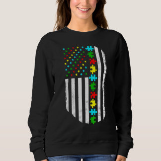 American Flag Autism Mom Autism Awareness Family Sweatshirt