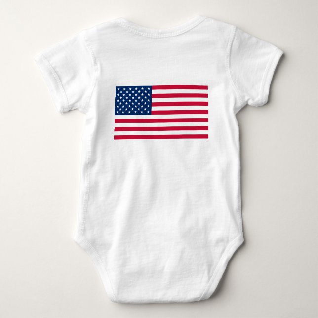 American Flag Baby Bodysuit or T-Shirt (Back)