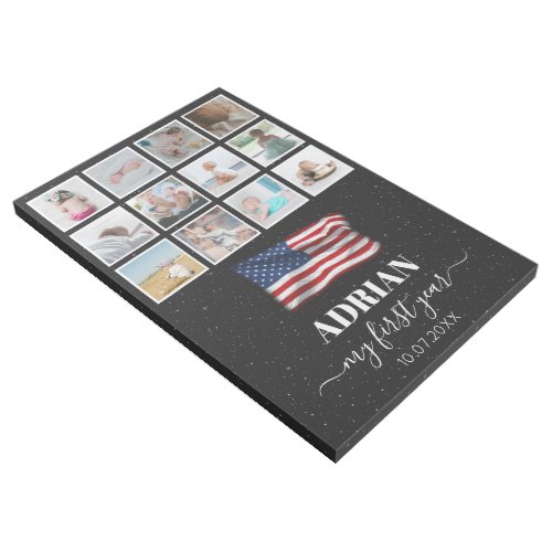 American Flag Baby First Year Photo Collage Gallery Wrap