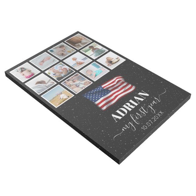 American Flag Baby First Year Photo Collage Gallery Wrap (3/4)