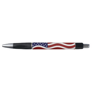 American Flag background Black Ink Pen