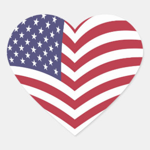 American Flag background Heart Sticker