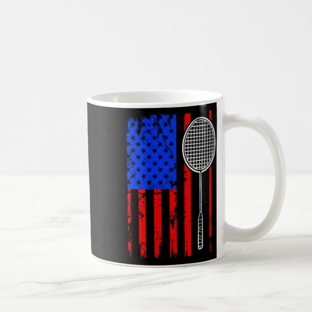 American Flag Badminton  Coffee Mug (Right)