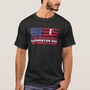 American Flag Badminton Dad Father's Day Raglan Ba T-Shirt