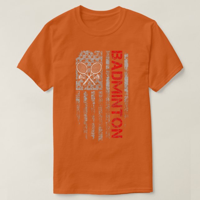 American Flag Badminton Jersey for Badminton Playe T-Shirt (Design Front)