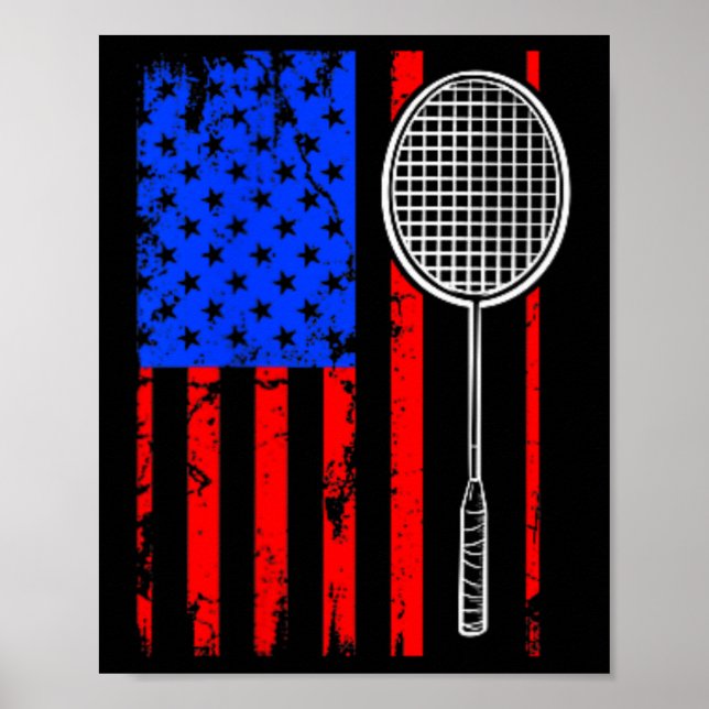 American Flag Badminton  Poster (Front)