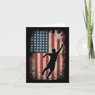 American Flag Badminton Shuttle Art Sports Card