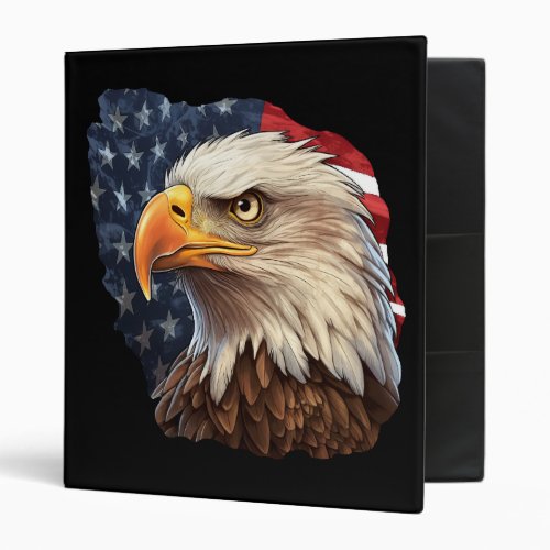 American Flag Bald Eagle 3 Ring Binder