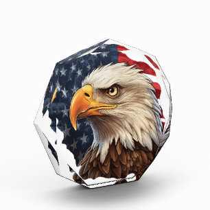 American Flag Bald Eagle Acrylic Award