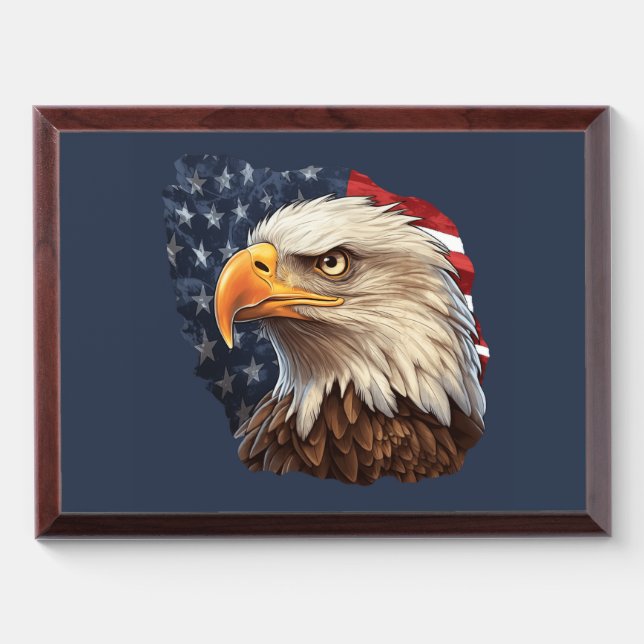 American Flag Bald Eagle Award Plaque (Horizontal)