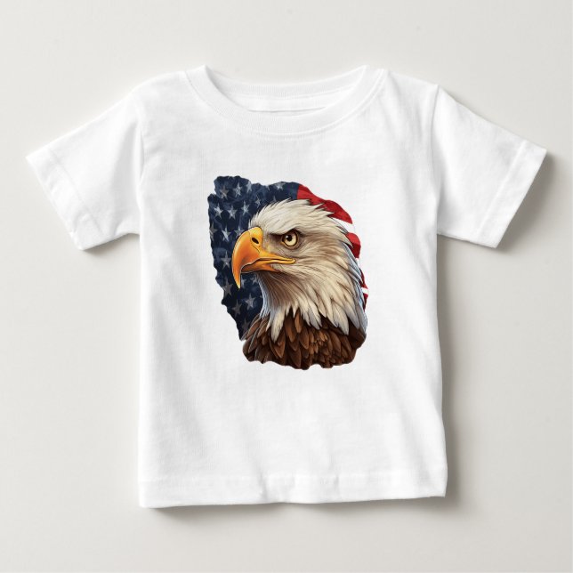American Flag Bald Eagle Baby T-Shirt (Front)