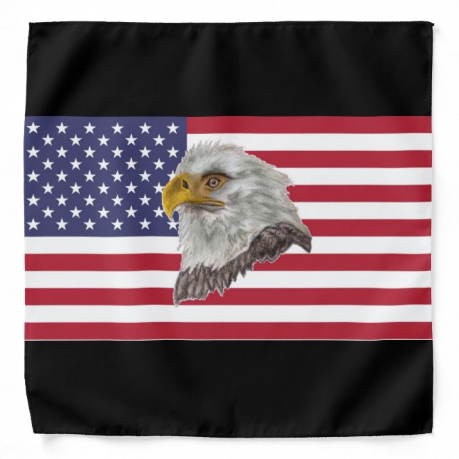 American Flag Bald Eagle Bandana (Front)