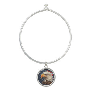 American Flag Bald Eagle Bangle Bracelet