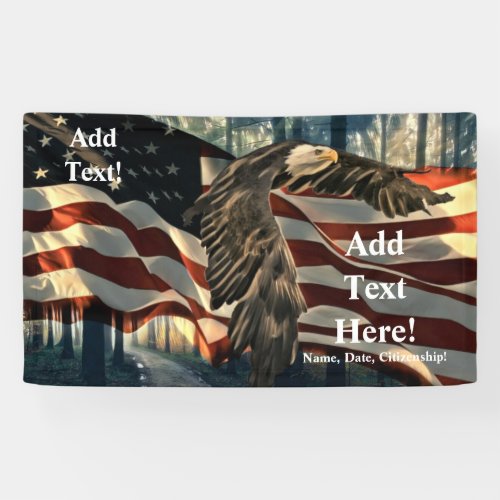 American Flag Bald Eagle Banner