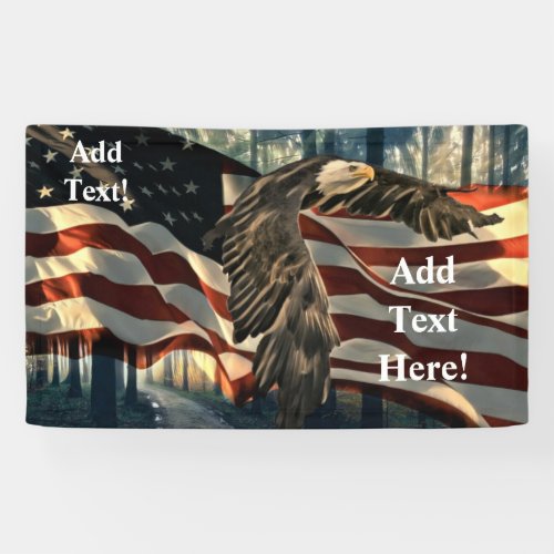 American Flag Bald Eagle Banner