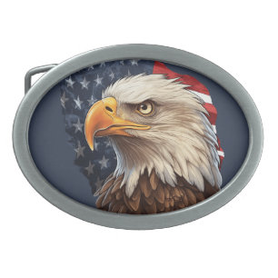 American Flag Bald Eagle Belt Buckle
