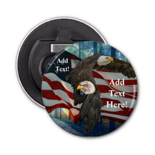 American Flag Bald Eagle Bottle Opener