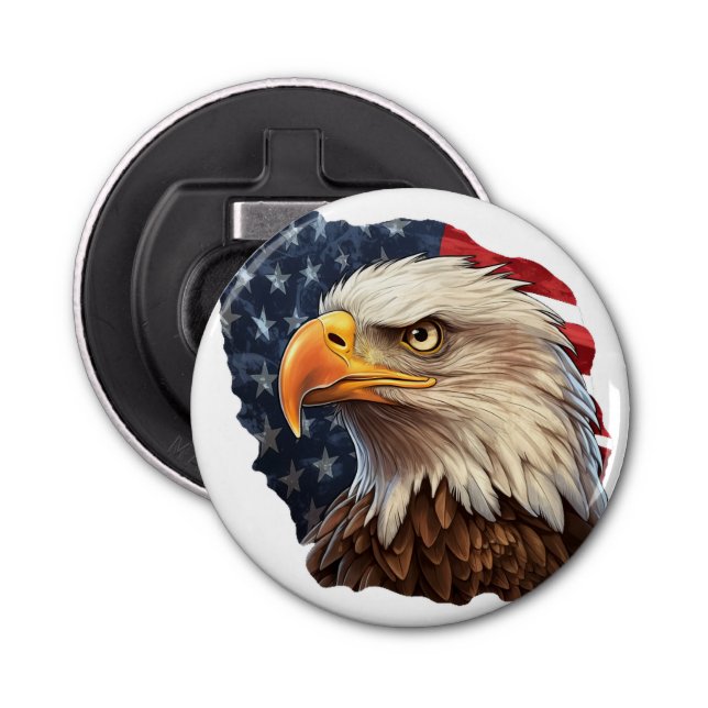 American Flag Bald Eagle Bottle Opener (Front)