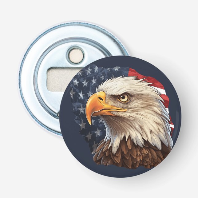 American Flag Bald Eagle Bottle Opener (Front)