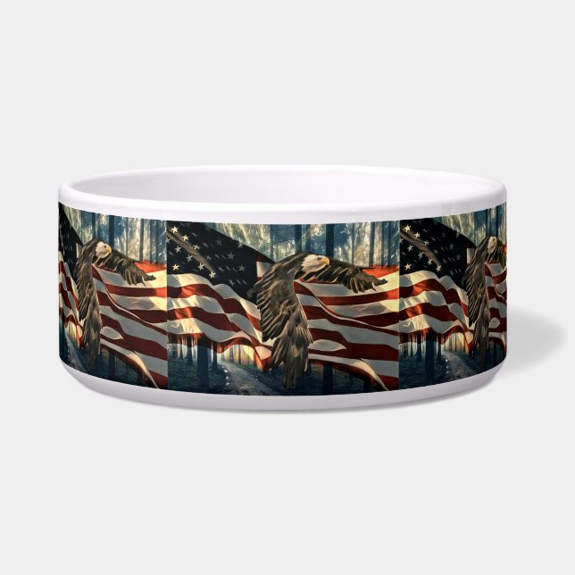 American Flag Bald Eagle Bowl (Front)