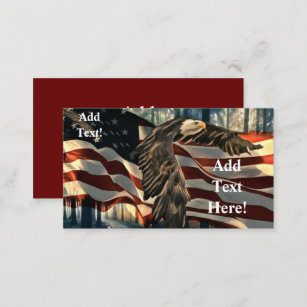 American Flag Bald Eagle Business Card